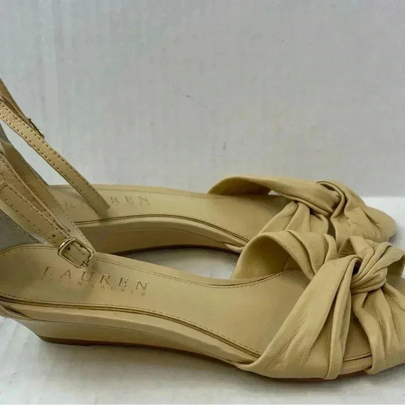 Ralph Lauren Cream color wedge sandals size 5B - Picture 5 of 11